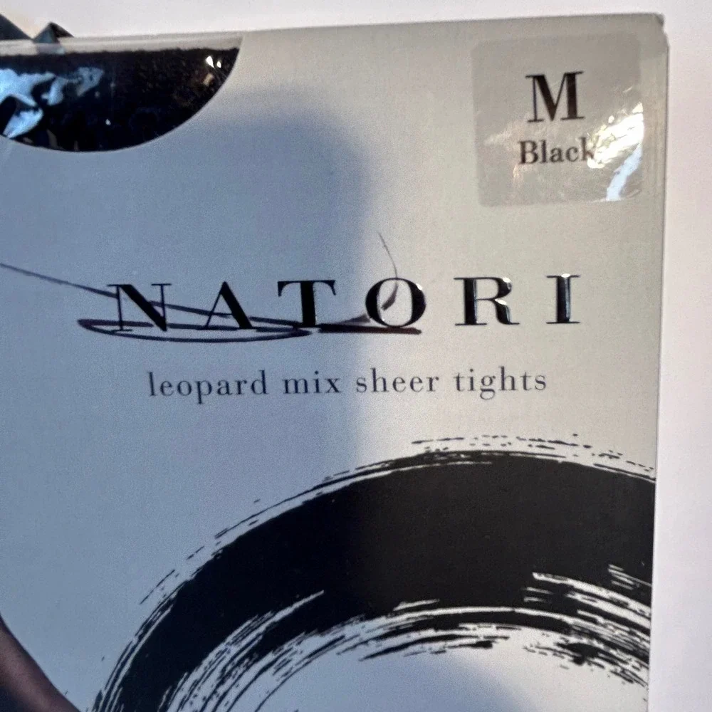 Natori Leopard Mix Sheer‎ Tights Black Size Medium